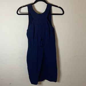 Navy Blue Mini Patterned Dress